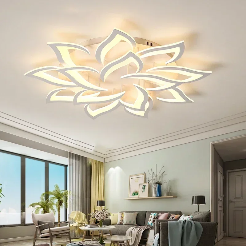 Interior Design Ideas - Designer LED Petal Chandelier Living Room