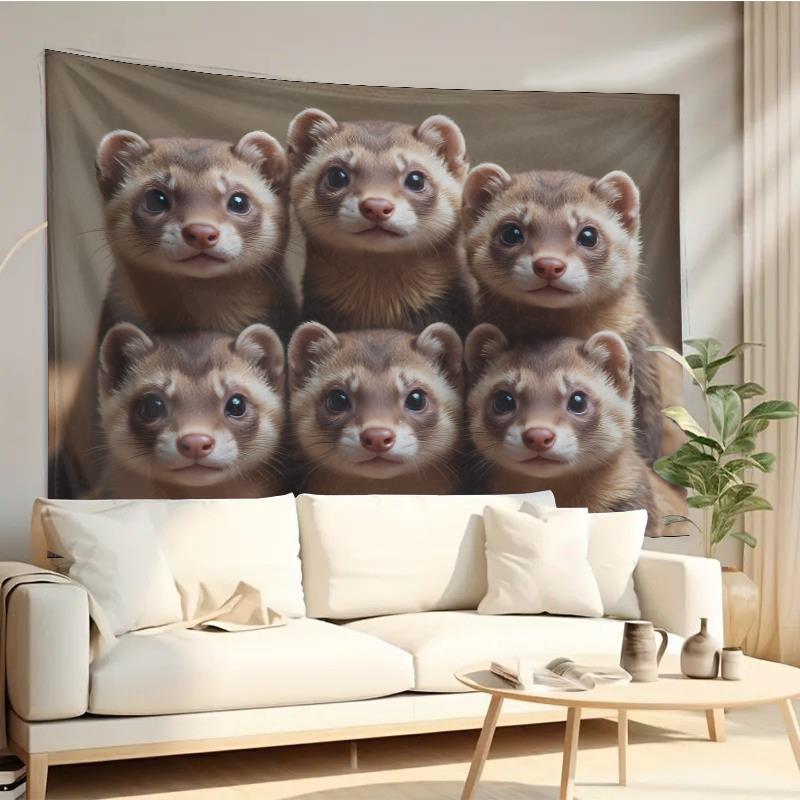 Cute Ferret Group Tapestry Wal - огляд і ціна Interior Design Ideas