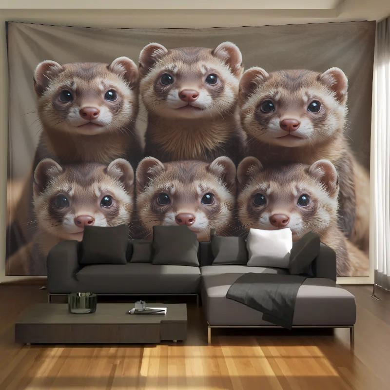 Cute Ferret Group Tapestry Wal - огляд і ціна Interior Design Ideas