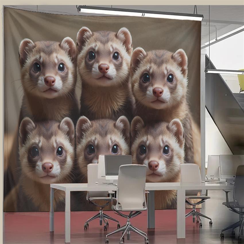 Cute Ferret Group Tapestry Wal - огляд і ціна Interior Design Ideas